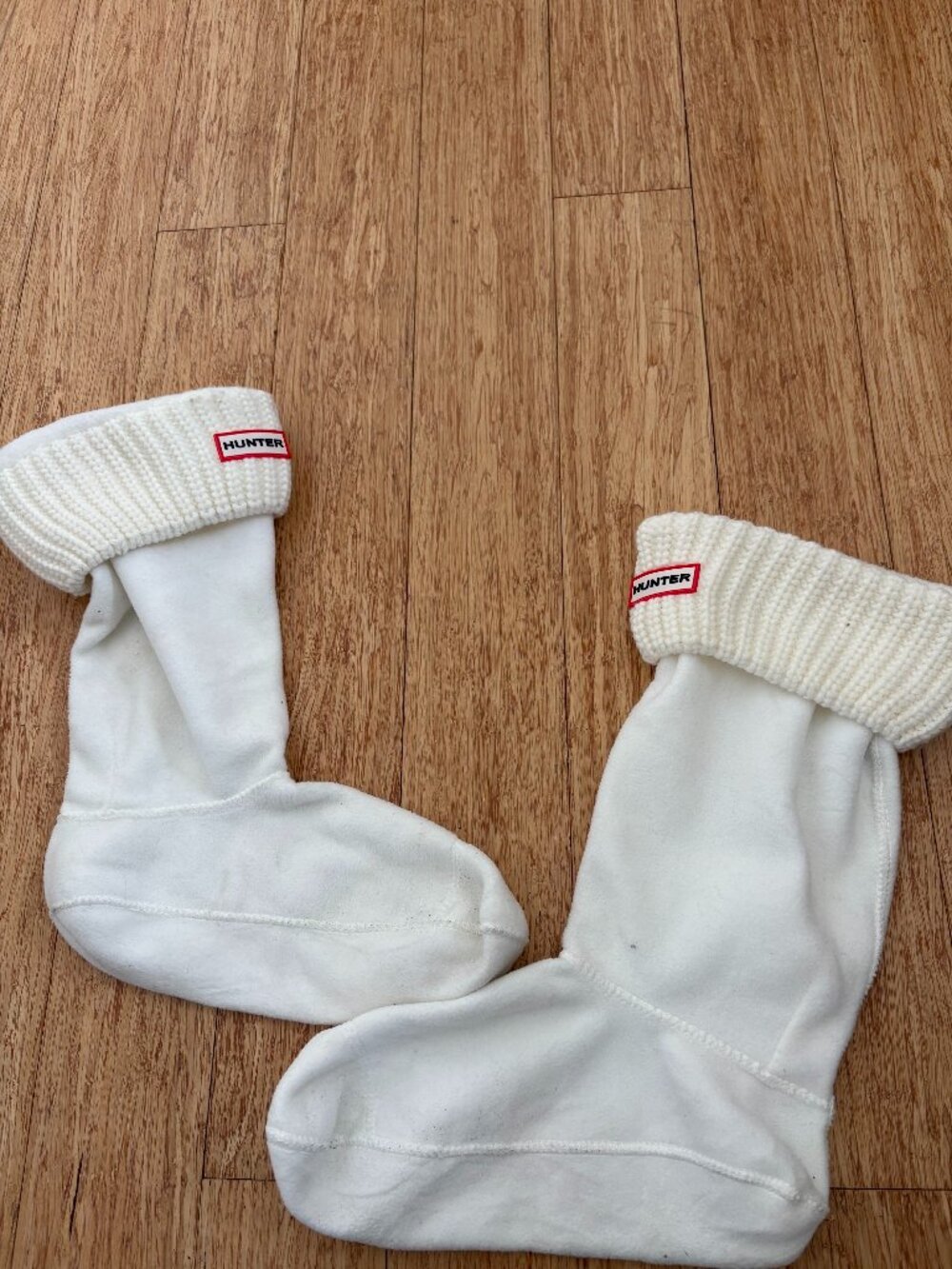 Hunter Rain Boot Liners Size Large 5-7 Cream Logo